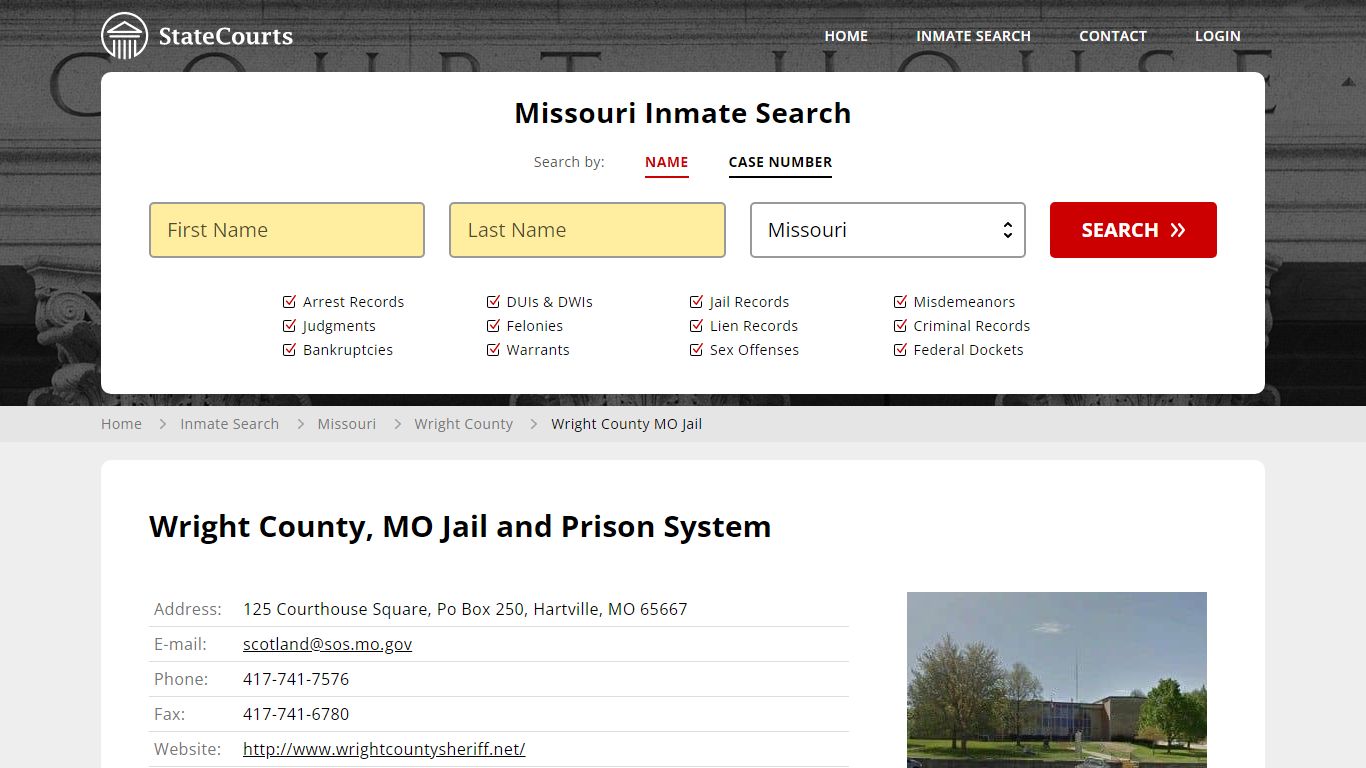 Wright County MO Jail Inmate Records Search, Missouri - StateCourts
